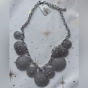 Talbots Silver Disc Necklace